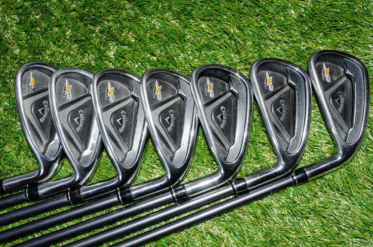 Callaway 	X2 Hot 5-Pw,Aw Iron Set 	Rh 	37.5" Graphite 	Regular 	New Dri Tac Grip
