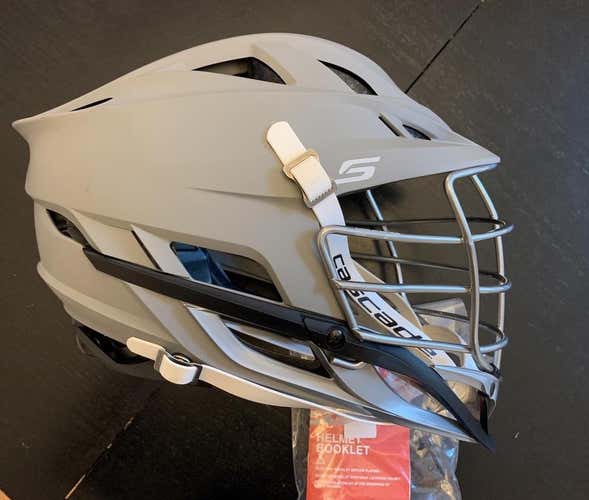 New w/tag Cascade S. Matte Gray Shell, Chrome Cage, Silver Chin/washer, White Strap 2020 Mfg Date