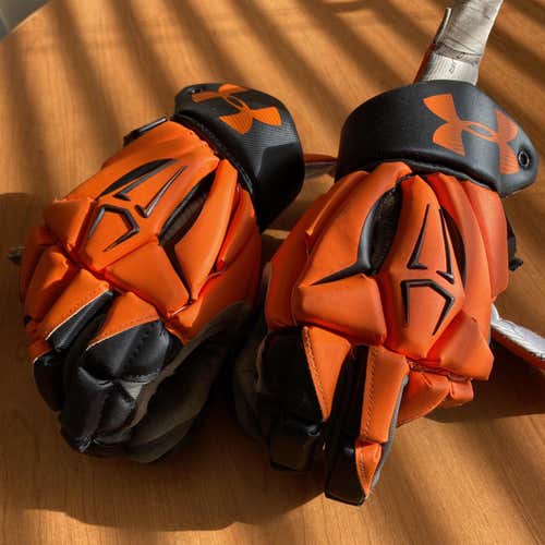 Orange Used Under Armour 13" Lacrosse Gloves