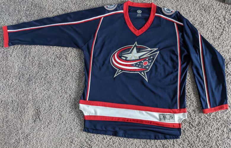 Columbus Blue Jackets Home Blue Men's New Adult XL Other Jersey - Blank Name & Number