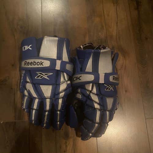 Blue Used Goalie Reebok 10K 13" Lacrosse Gloves