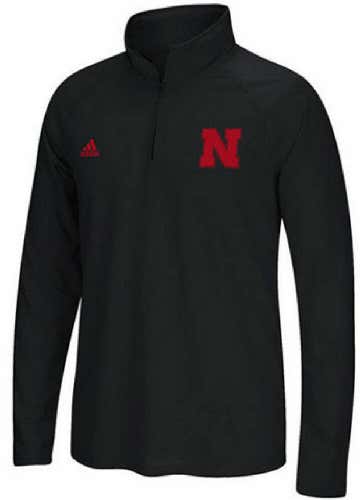 NWT $50 Adidas Men’s Nebraska Cornhuskers 1/4 Zip Pullover ultimate tee L/large