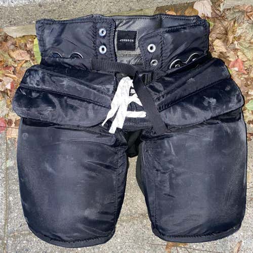 Black Senior Large Vaughn Pro Stock Hockey Goalie Pants