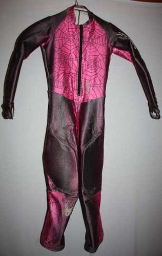 Youth /Girls' / Kid's Used Spyder Padded ski race GS Suit 10/12 PINK downhill speed