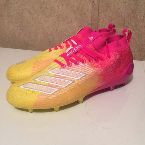 Adidas Adizero 8.0 SK Shock Pink White Yellow Size 10 Cleats