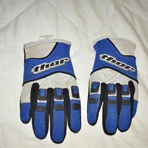 THOR Youth Gloves, Blue/White