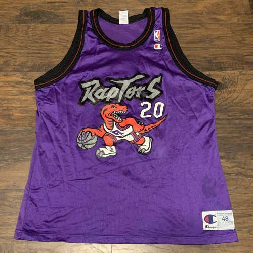Vintage Damon Stoudamire  #20 Toronto Raptors Champion Purple Jersey Size XL 48