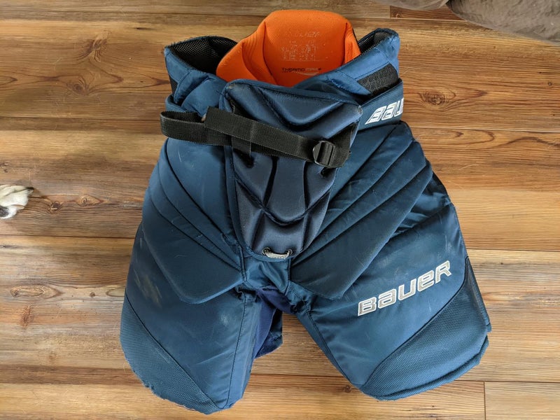 Blue Used Senior Small Bauer Hockey Goalie Pants