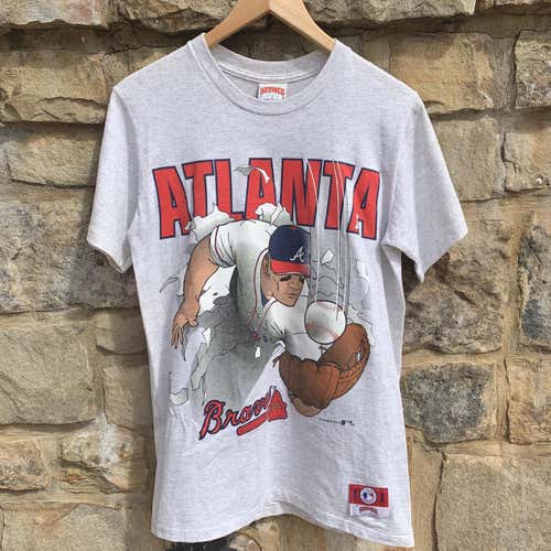 Vintage 90s Atlanta Braves Baseball Shirt Sz Medium Vtg Tees MLB