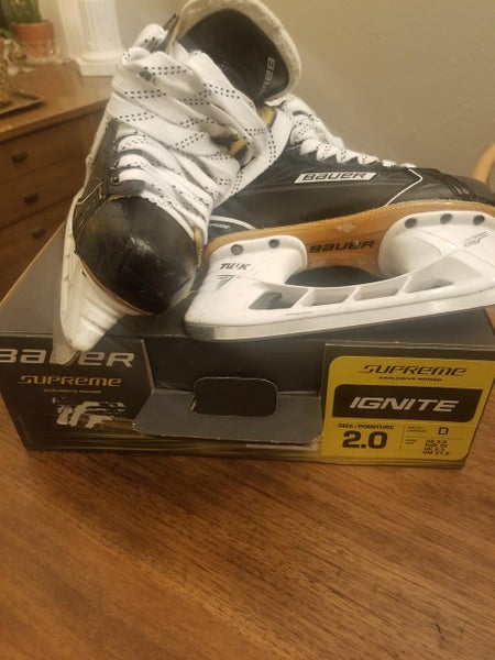 Youth Used Bauer Supreme Ignite Hockey Skates Regular Width Size 2