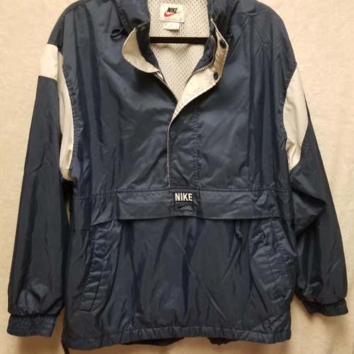 Vintage 90’s NIKE Men’s Size M Medium Blue Nylon Half Zip Vented With Hood