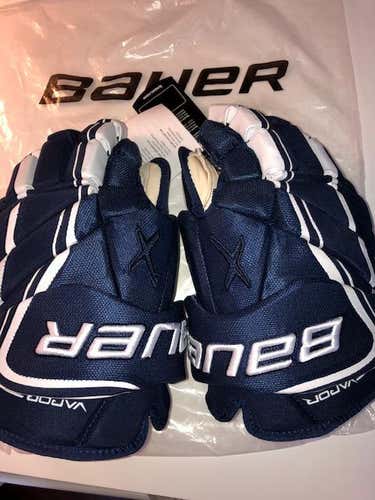 Navy Blue and White New Senior Bauer Vapor 1X Pro Lite Gloves 13"