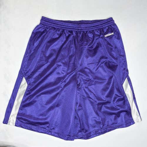Brine Mens Fury Lacrosse Game Shorts with Liner Mesh Lightweight Purple Medium