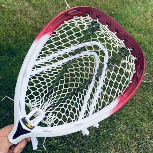 NEW Warrior Nemesis 3 w/ 12D Striker Hero Mesh - Maroon Red Dyed Lacrosse Goalie Head