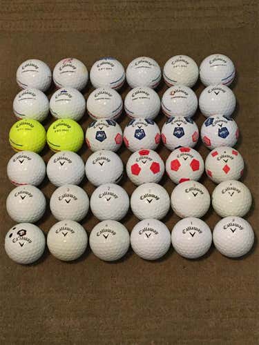 White Used Callaway Chrome Soft 36 Pack (3 Dozen) Balls