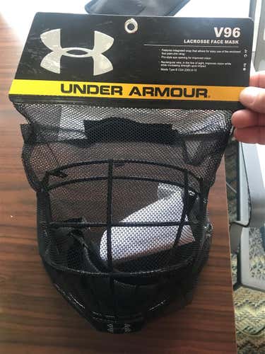 Black Youth Player's Under Armour V-96 JR. Lacrosse box facemask Helmet