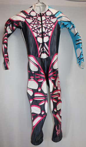 Youth SPYDER Girls Kids padded GS ski race suit Sz14/16 Julia Mancuso*downhill speed removable pads