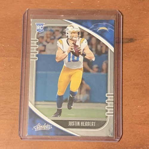 Justin Herbert Los Angeles Chargers Panini Absolute Football Rookie Card