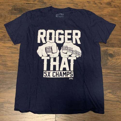 "Roger That" New England Patriots NFL Football 5X champions Sully's Brand Sz Lg