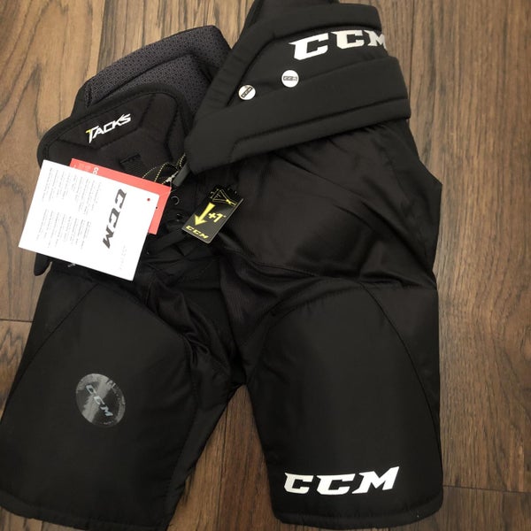 Black New Junior Large CCM Tacks 7092 Hockey Pants