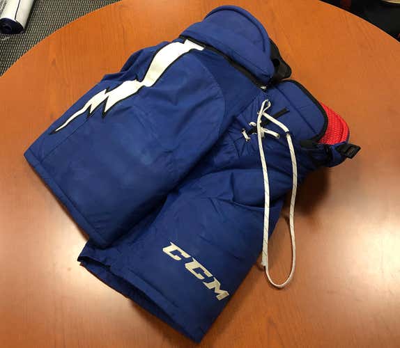Blue Used Senior Large CCM HP45 Hockey Pants Pro Stock - #83 Alexander Volkov