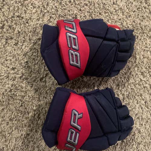 Ohio AAA Blue Jackets  Blue Senior Bauer 15" Pro Stock Gloves