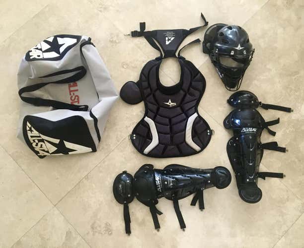 All Star Aegis Microbe youth catcher's set (black) w/bag