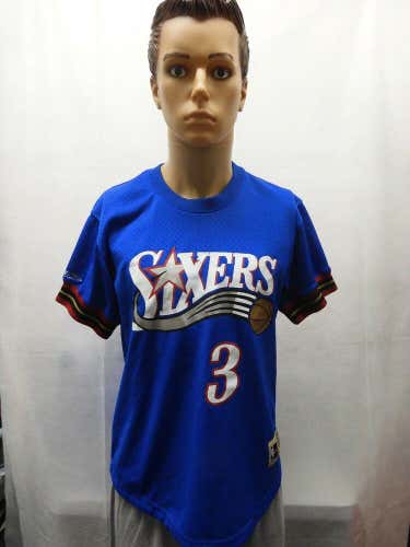 Allen Iverson Mitchell and Ness Philadelphia 76ers Crewneck Jersey M NBA