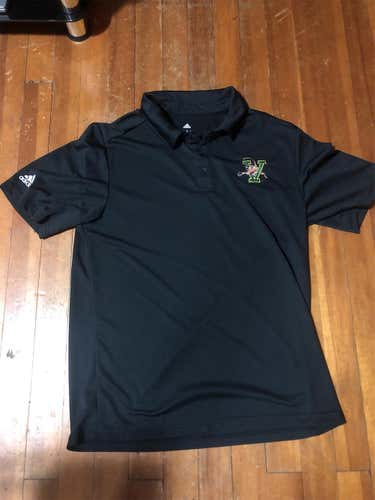 Black UVM Hockey Medium Adidas Polo  Shirt
