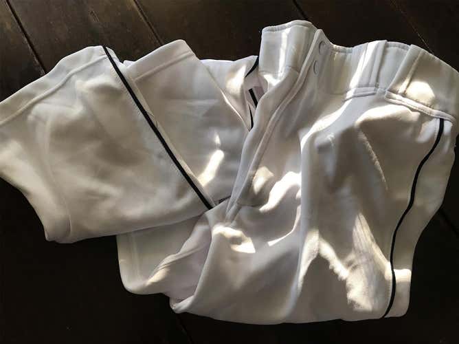 White Adult Small Mizuno Pants Pinstripe