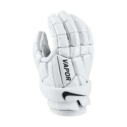 Nike Vapor Lacrosse Field Gloves Ventilated Palm Protective Mens White M - NEW