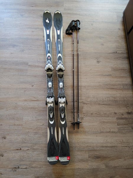 Used K2 All Mountain Apache Crossfire 167 cm Skis With Bindings and Salomon Poles