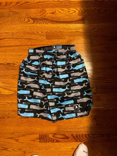 Black Adult Small Lacrosse Unlimited Whale Shorts