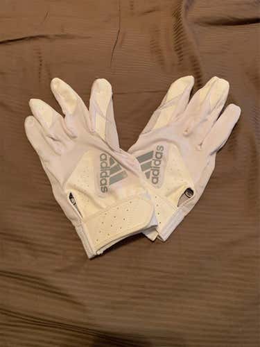 White New Large Adidas Batting Gloves