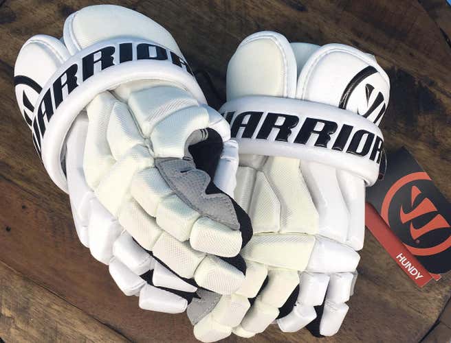 New Warrior Lacrosse Hundy Gloves 12" - White
