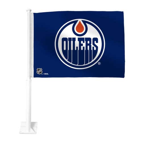 New Edmonton Oilers NHL Car window flag 11.5" x 13.5" vehicle hockey double side