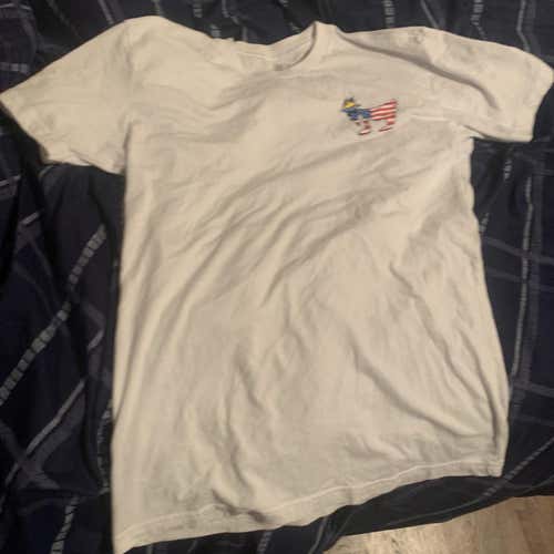 White GOAT Lacrosse Adult Small Shirt