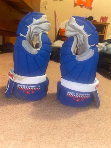 Blue Used Player's Warrior Evo 13" Lacrosse Gloves