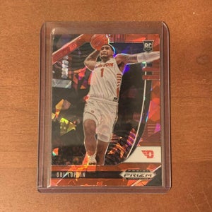 Obi Toppin 20-21 Panini Prizm Draft Picks Red Cracked Ice Dayton RC #7