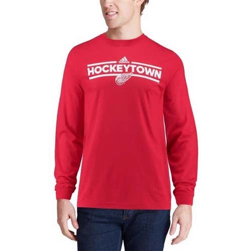 NEW Detroit Red Wings adidas LS long sleeve tee Shirt red Size XL