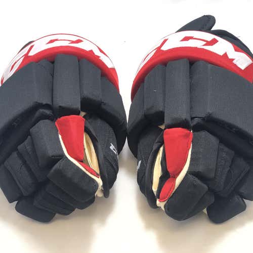 NEW CCM MHGSTJC.PZ 14" ERIK HAULA CAROLINA HURRICANES Alternate Pro Stock Hockey Gloves