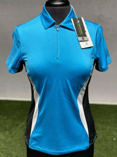 Chase 54 Golf Women's Victoria GreenFuze Zip Polo Shirt Top Small S NEW #61799