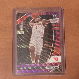 Obi Toppin 20-21 Panini Prizm Draft Picks Purple Wave Dayton RC #7