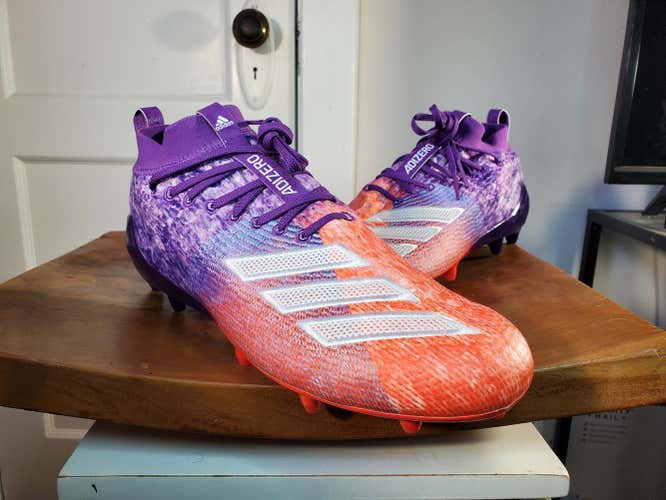 Adidas Adizero 8.0 Football Purple Orange Cleats F35079 Size 11.5