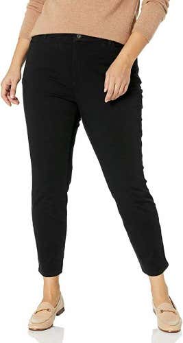Dickies Women's Perfect Shape Skinny Twill 4 Pocket Pant-Plus Rinsed Black 24