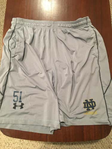 Notre Dame Gray Used Men's Adult XL Under Armour Shorts