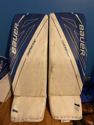 Blue Senior 35" Bauer Supreme 1S  Goalie Leg Pads