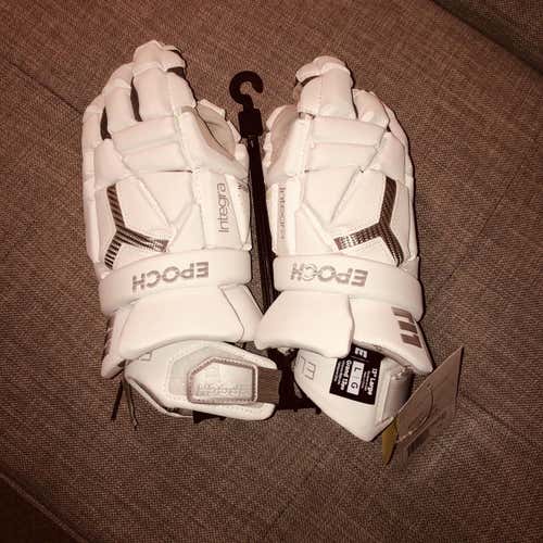 White New Player's Epoch Integra Elite 13" Lacrosse Gloves