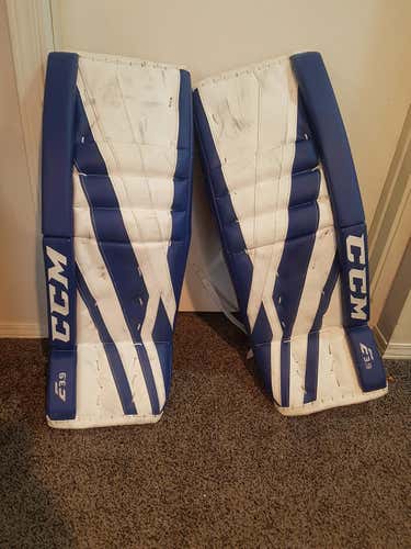 Blue Used Intermediate 30" CCM Extreme Flex E3.9 Goalie Leg Pads