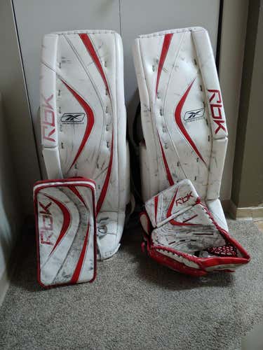 Red Used Senior 34" Reebok Regular Premier 3 Goalie Full Set Pro Stock